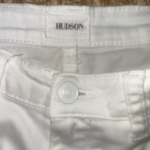 Hudson CPSIA 2008 Cuff Hem Jeans Girls Sz 10 White Straight Leg - Picture 6 of 8